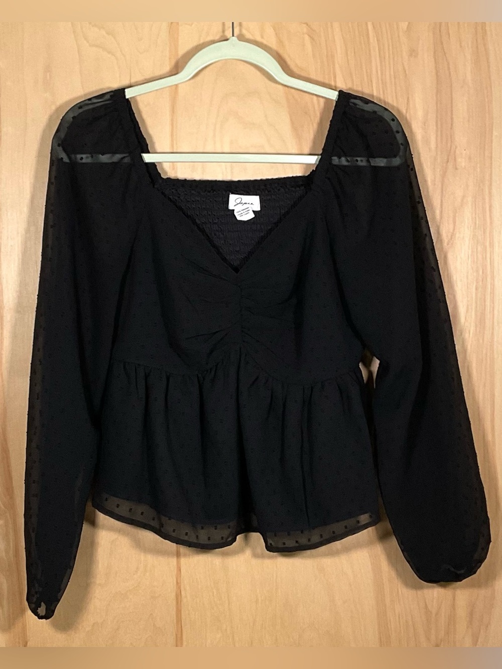 Japna Black Lined Blouse - EUC
